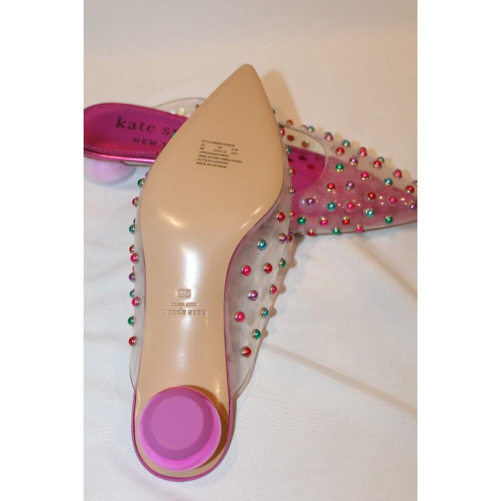 kate spade Pink Studded Pointed-Toe Mule Sandals - Picture 8 of 10